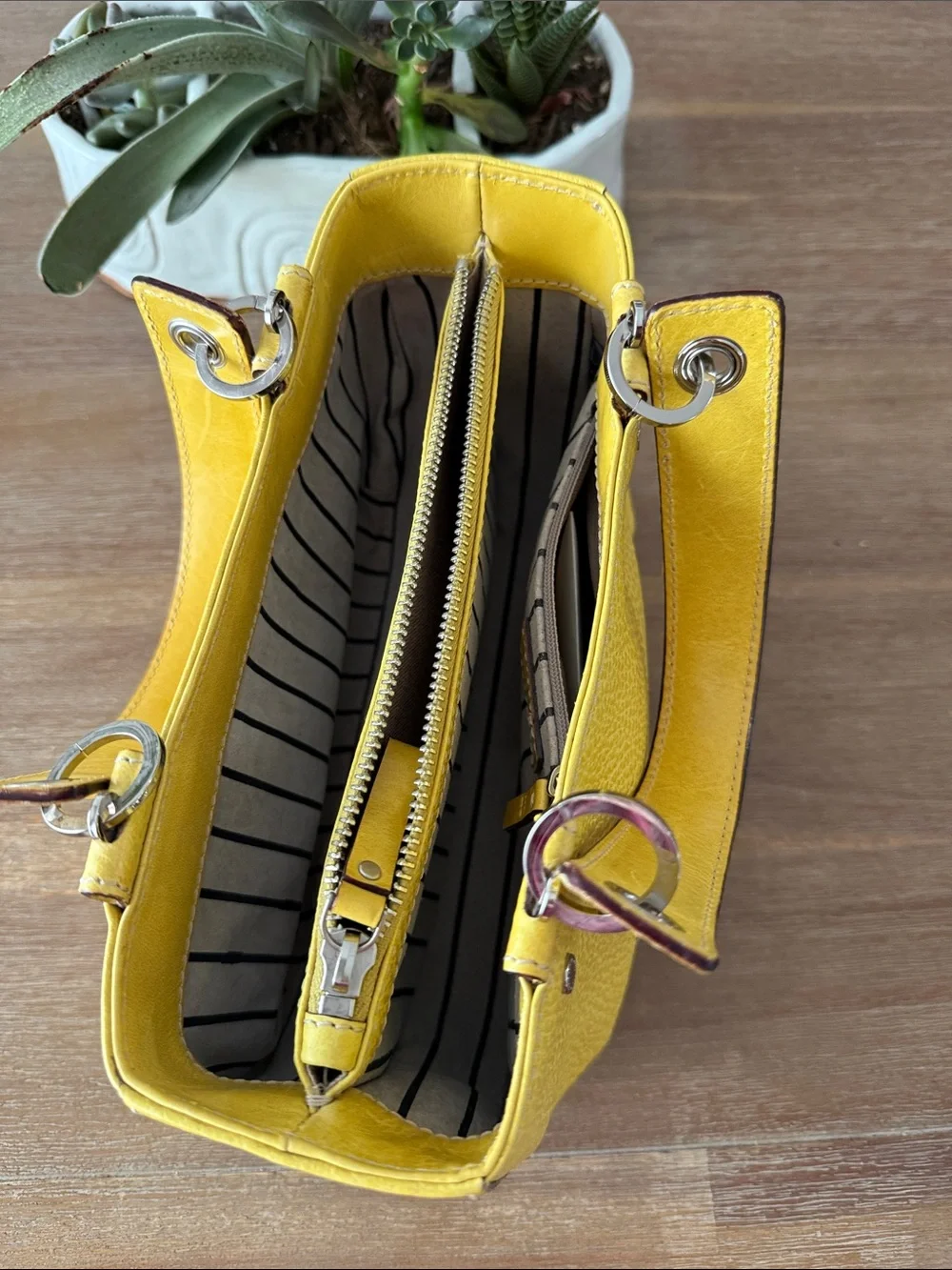 Kate Spade Yellow Pebbled Leather Hand Bag